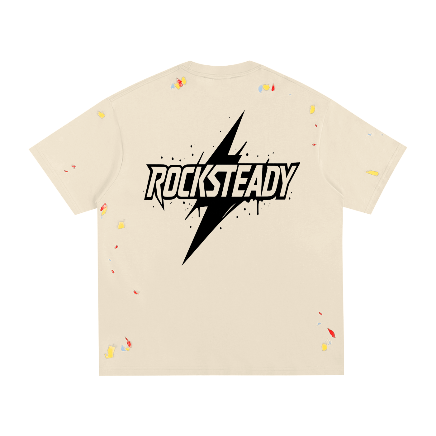 rocksteady,streetluxe,mens tshirt,paint splatter