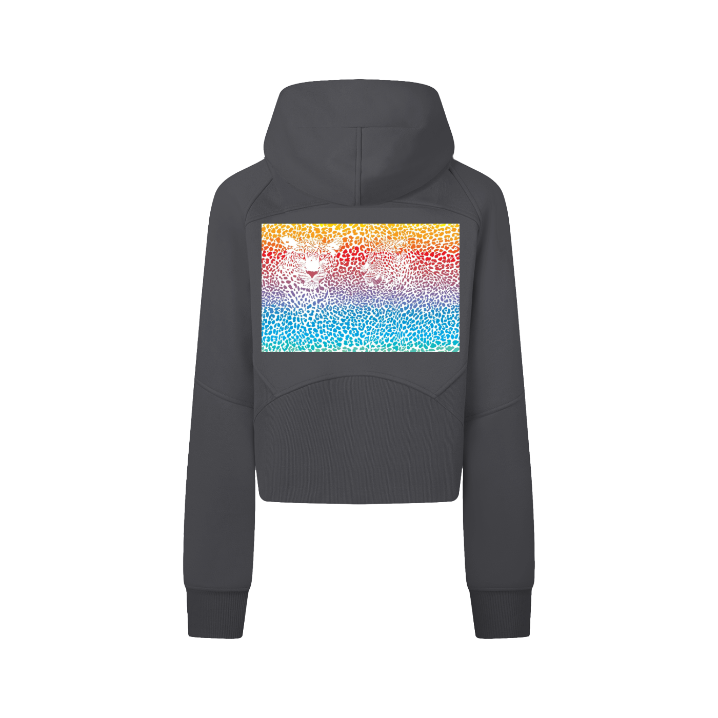 ROCKSTEADY "Leopard Aura" StreetLUXE Cropped Hoodie Full Zip