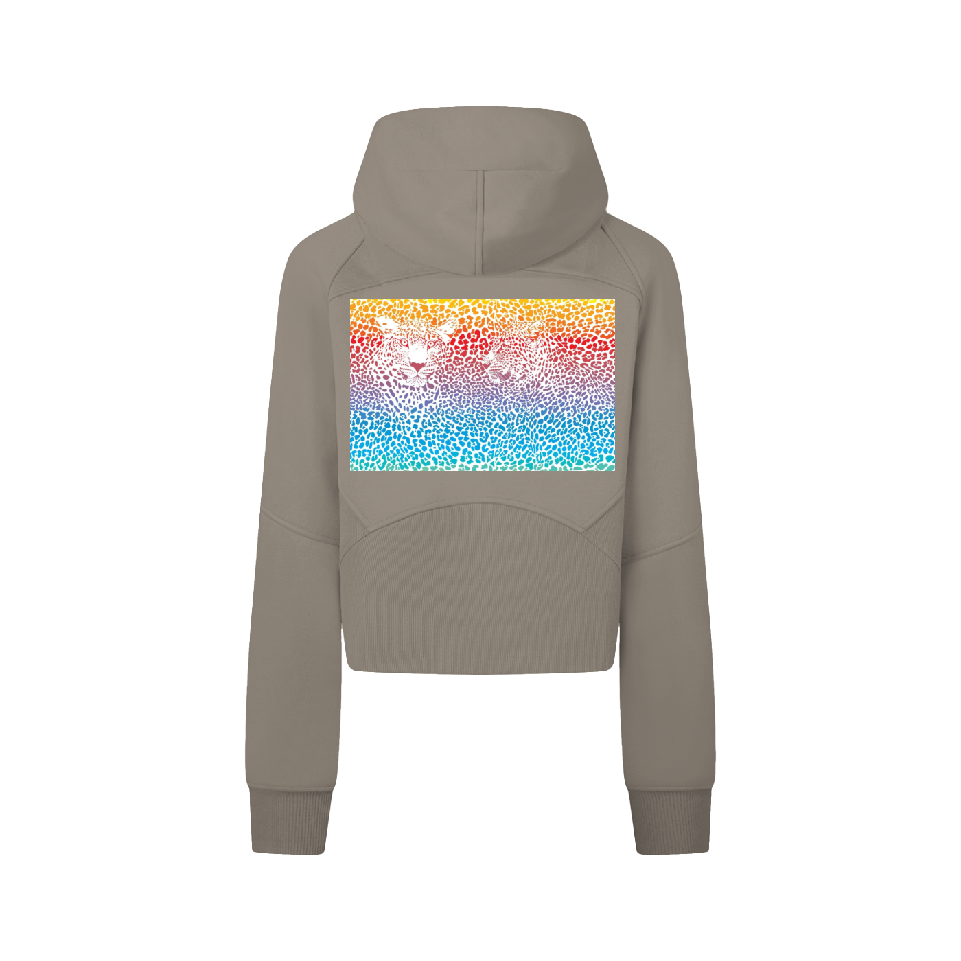 ROCKSTEADY "Leopard Aura" StreetLUXE Cropped Hoodie Full Zip