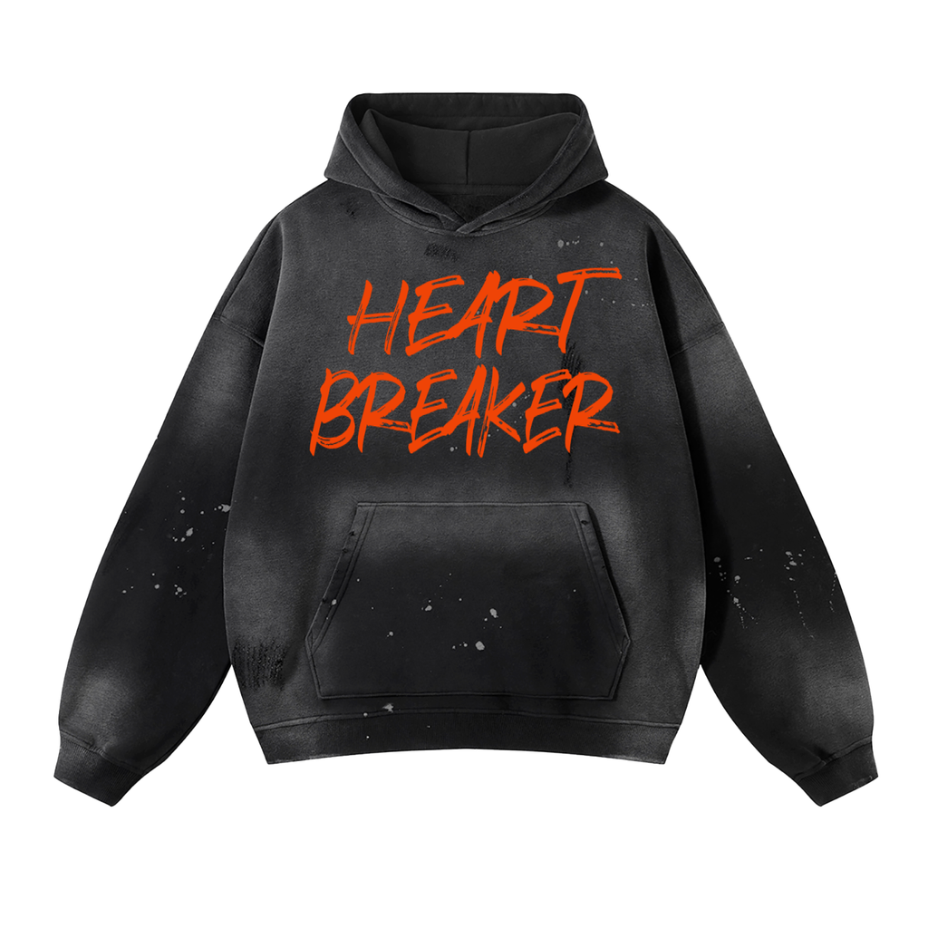 Vintage Washed Frayed Fleece Hoodie