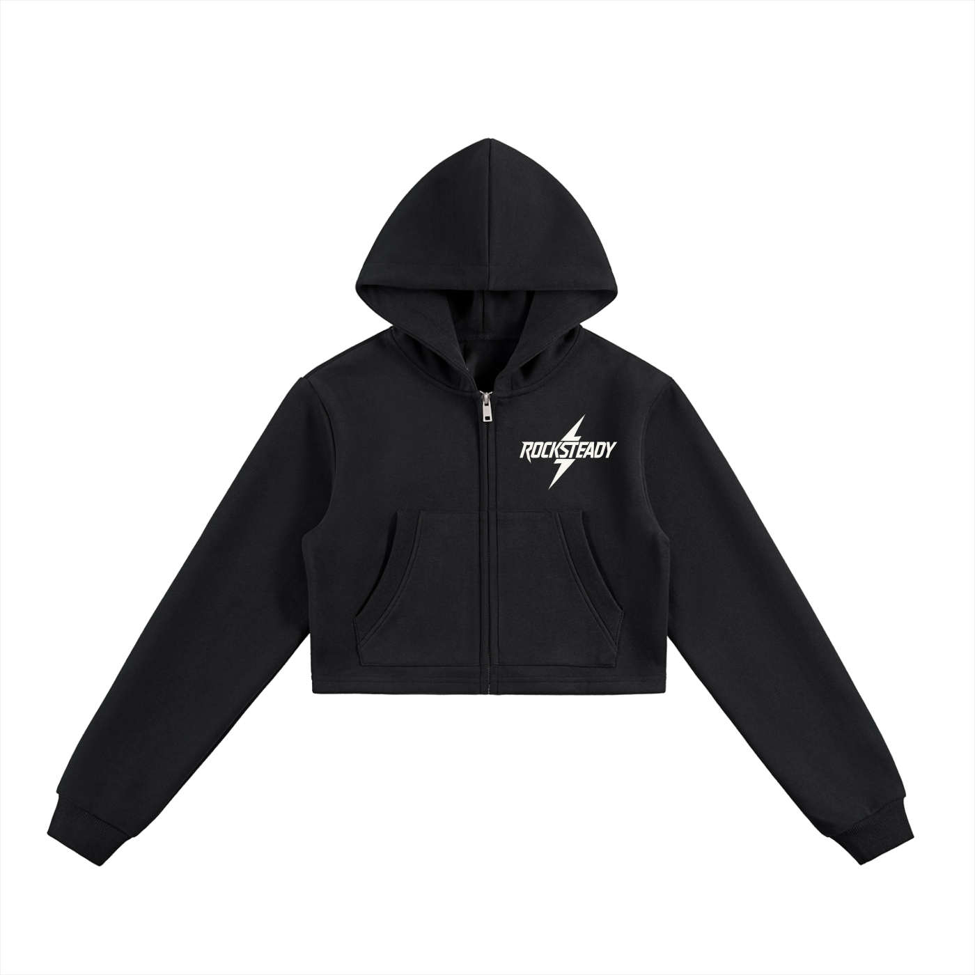 Essential Cropped Zip-Up Hoodie