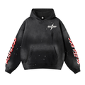 Vintage Washed Frayed Fleece Hoodie