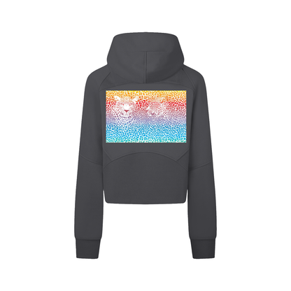 ROCKSTEADY "Leopard Aura" StreetLUXE Cropped Hoodie Full Zip