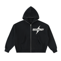 Fleeced Full-Zip Boxy Hoodie