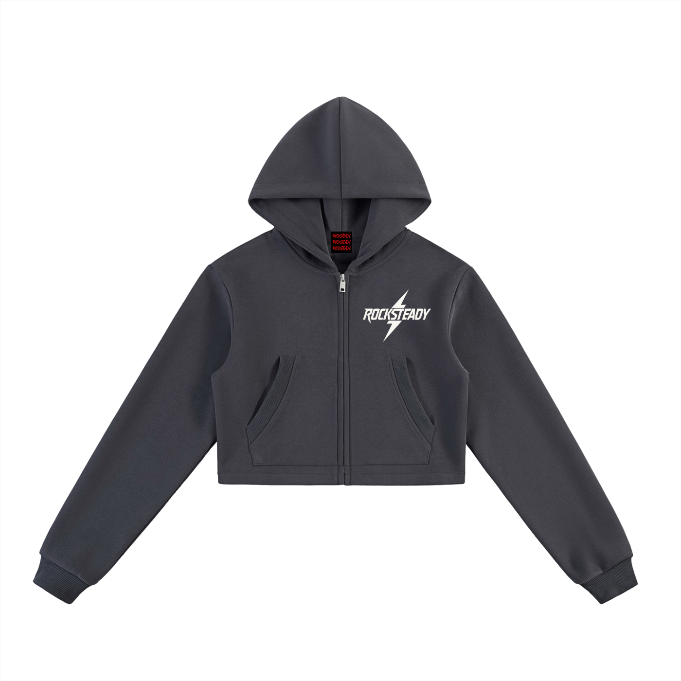 Essential Cropped Zip-Up Hoodie