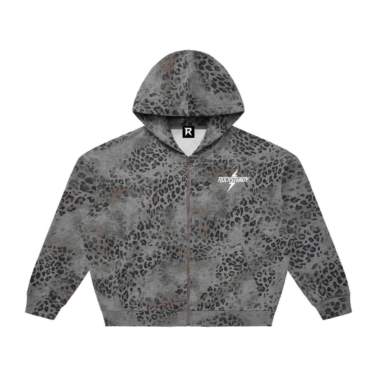 Rocksteady,Unisex,Vintage,Leopard,FullZip,Hoodie