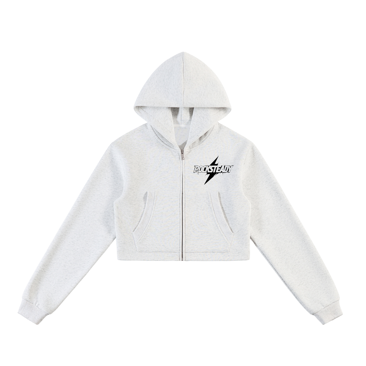 Essential Cropped Zip-Up Hoodie