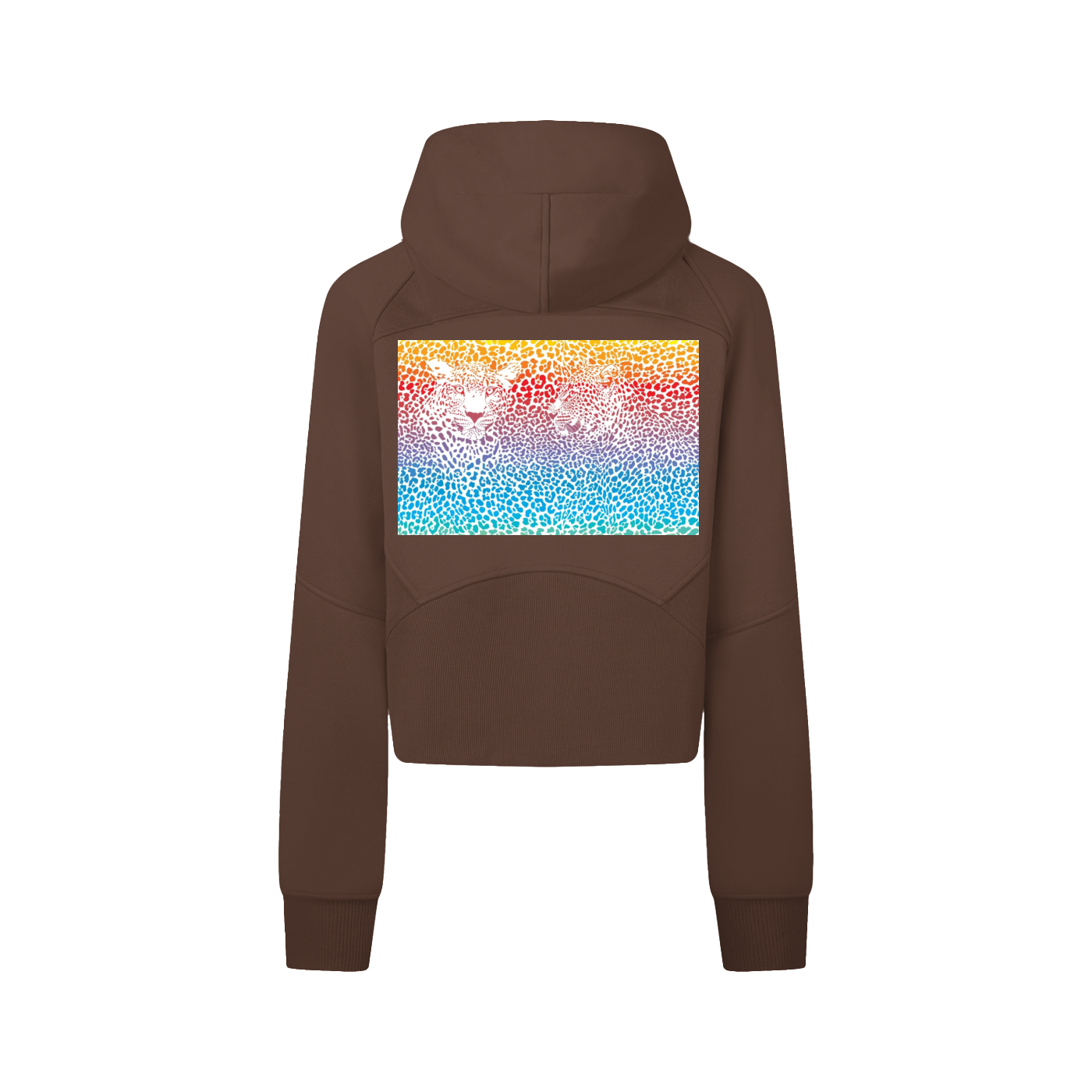 ROCKSTEADY "Leopard Aura" StreetLUXE Cropped Hoodie Full Zip