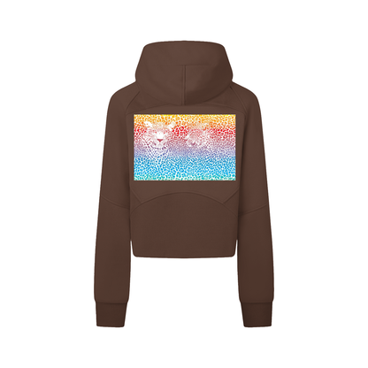 ROCKSTEADY "Leopard Aura" StreetLUXE Cropped Hoodie Full Zip