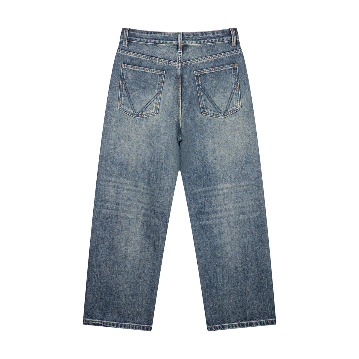 Men's Vintage Wash Straight Leg Denim Jeans