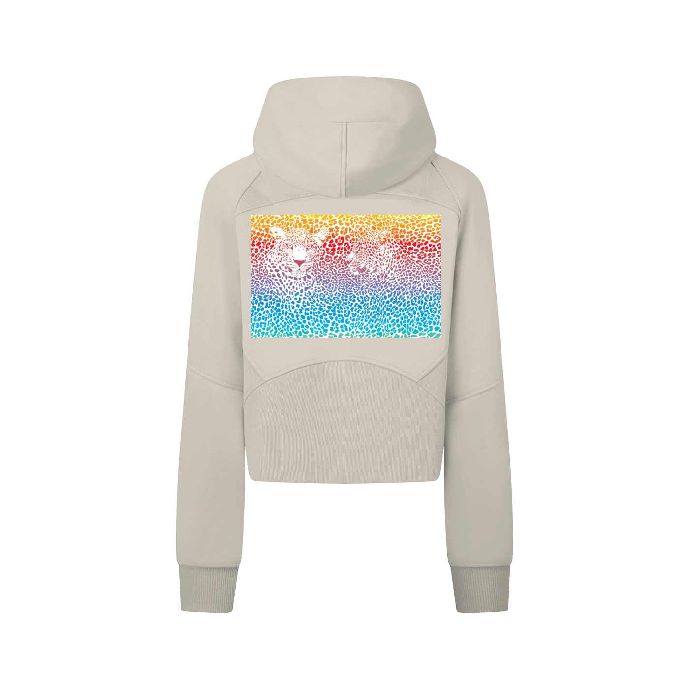 ROCKSTEADY "Leopard Aura" StreetLUXE Cropped Hoodie Full Zip