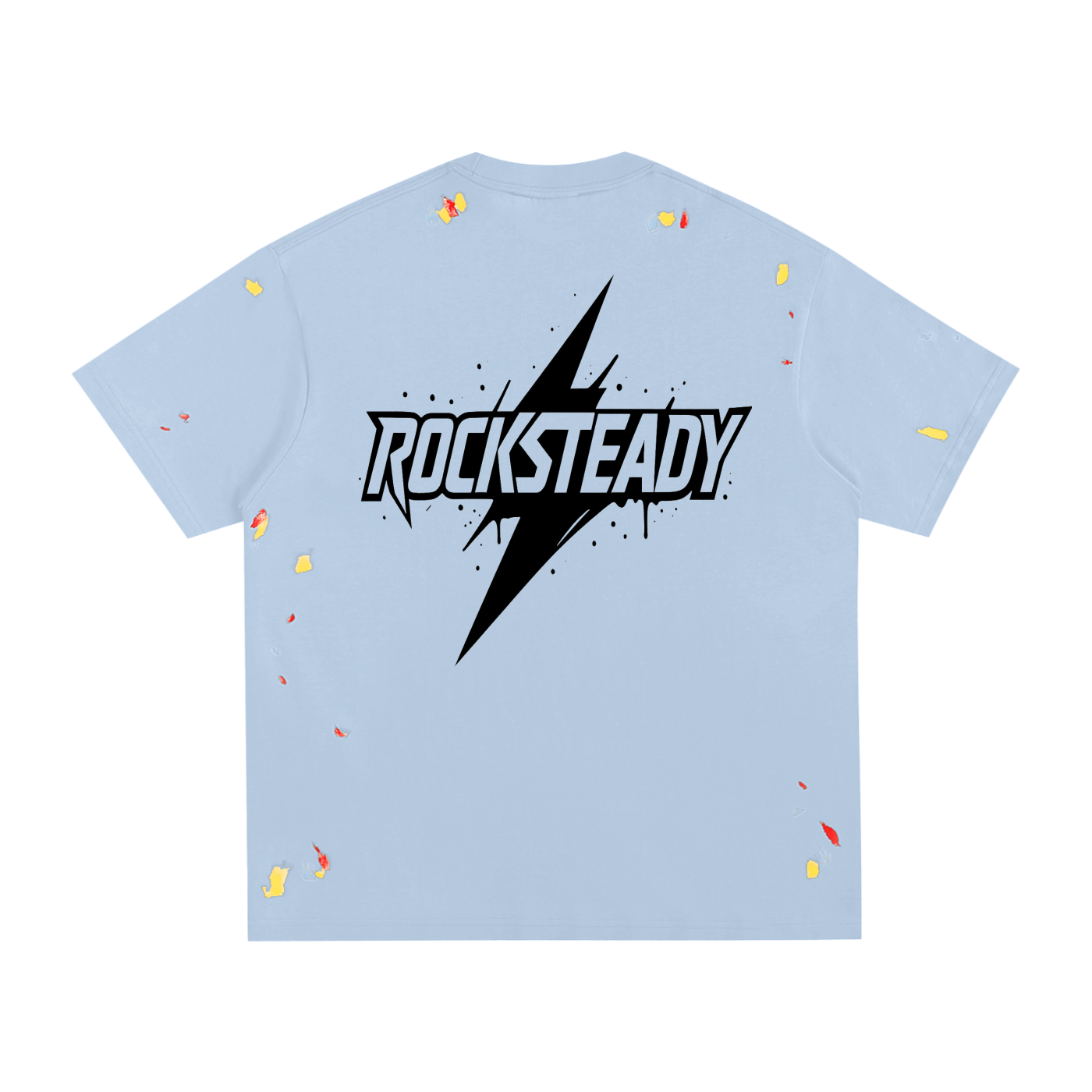 rocksteady,streetluxe,mens tshirt,paint splatter