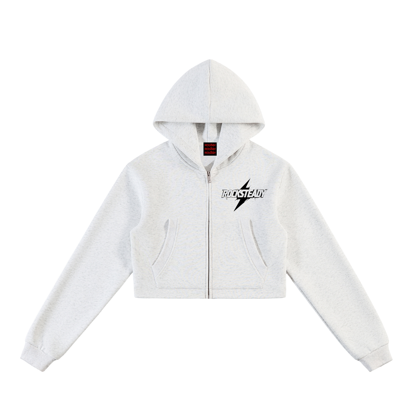 Essential Cropped Zip-Up Hoodie