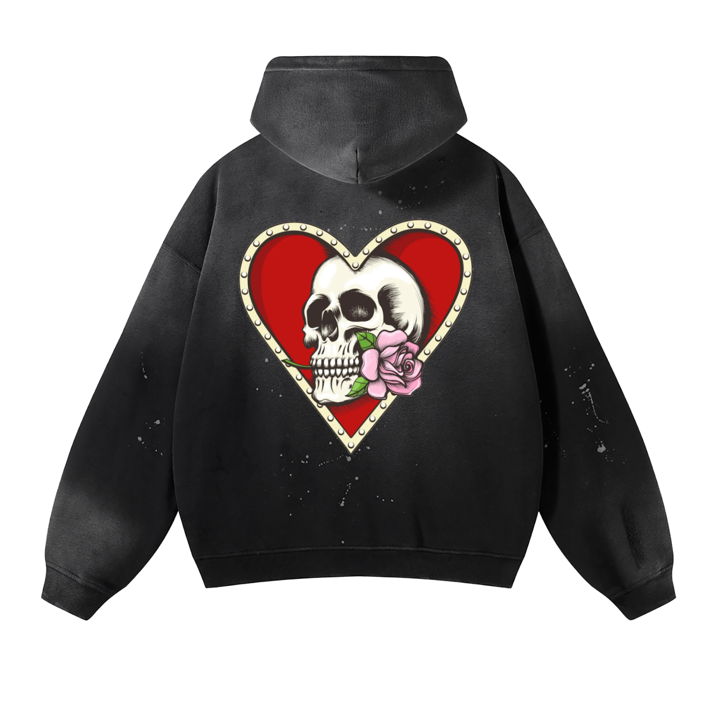 Vintage Washed Frayed Fleece Hoodie