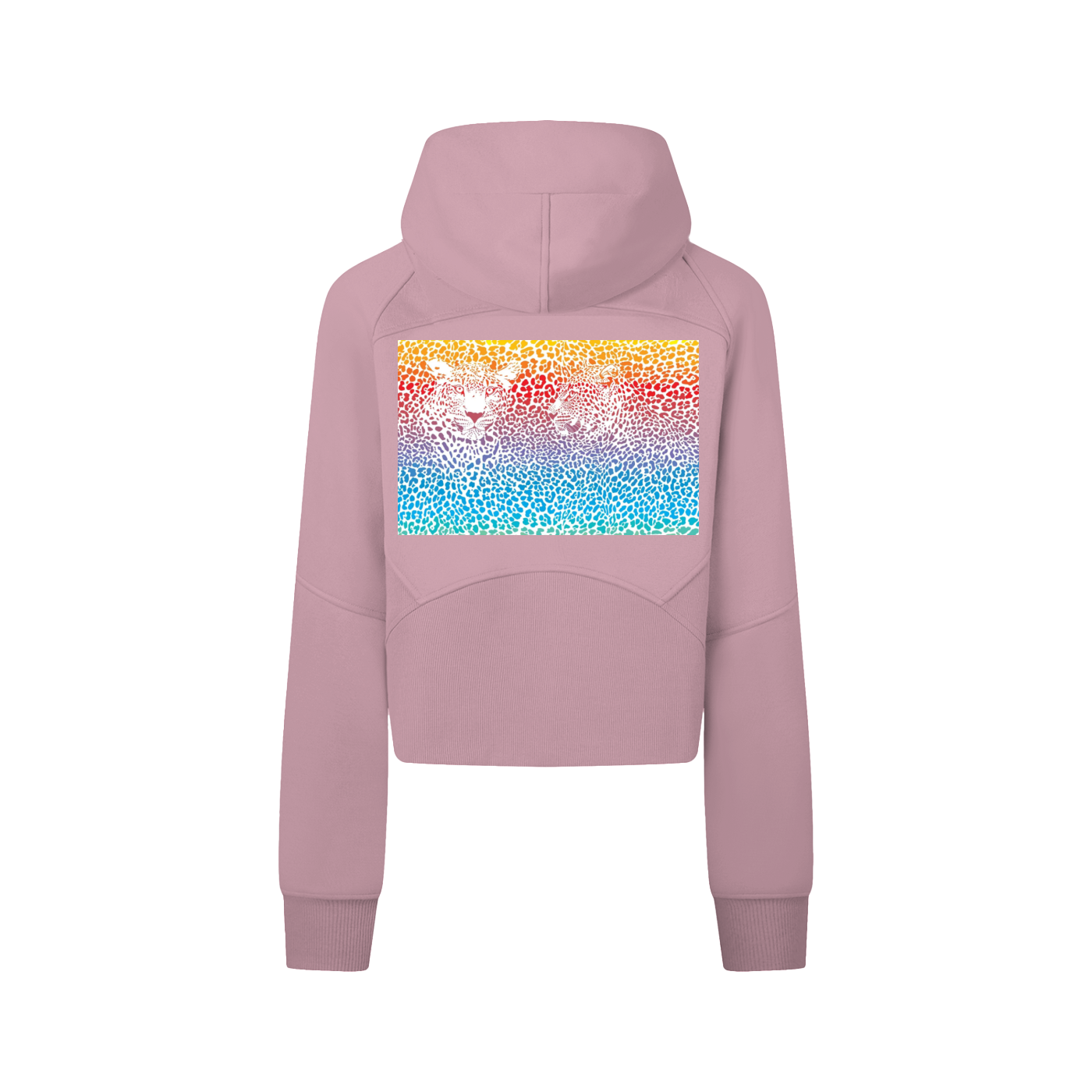 ROCKSTEADY "Leopard Aura" StreetLUXE Cropped Hoodie Full Zip