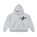 Fleeced Full-Zip Boxy Hoodie