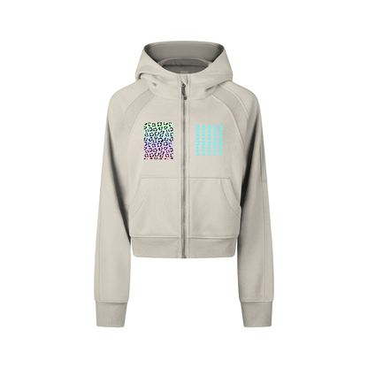 ROCKSTEADY "Leopard Aura" StreetLUXE Cropped Hoodie Full Zip
