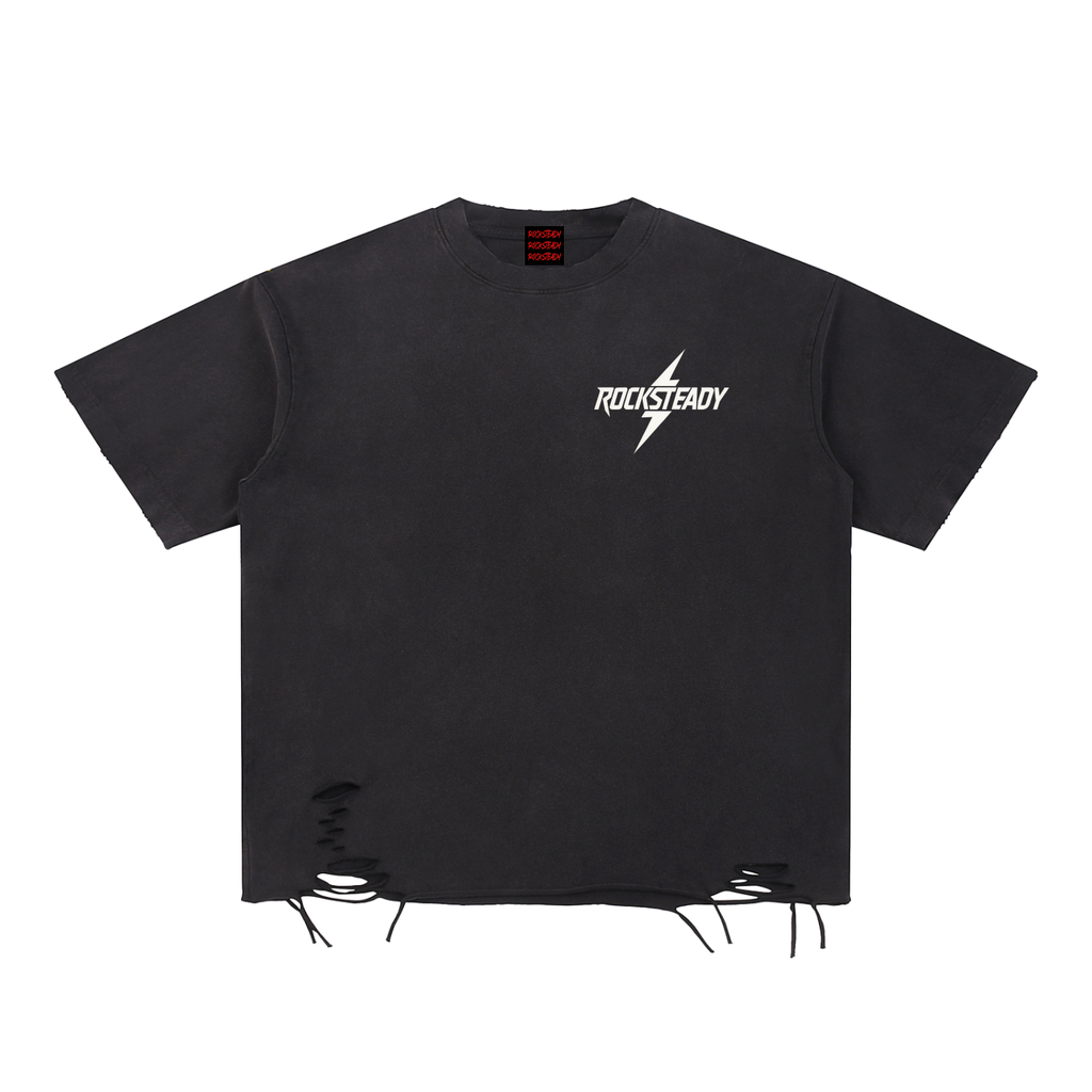 Snow Washed Raw-Hem T-Shirt