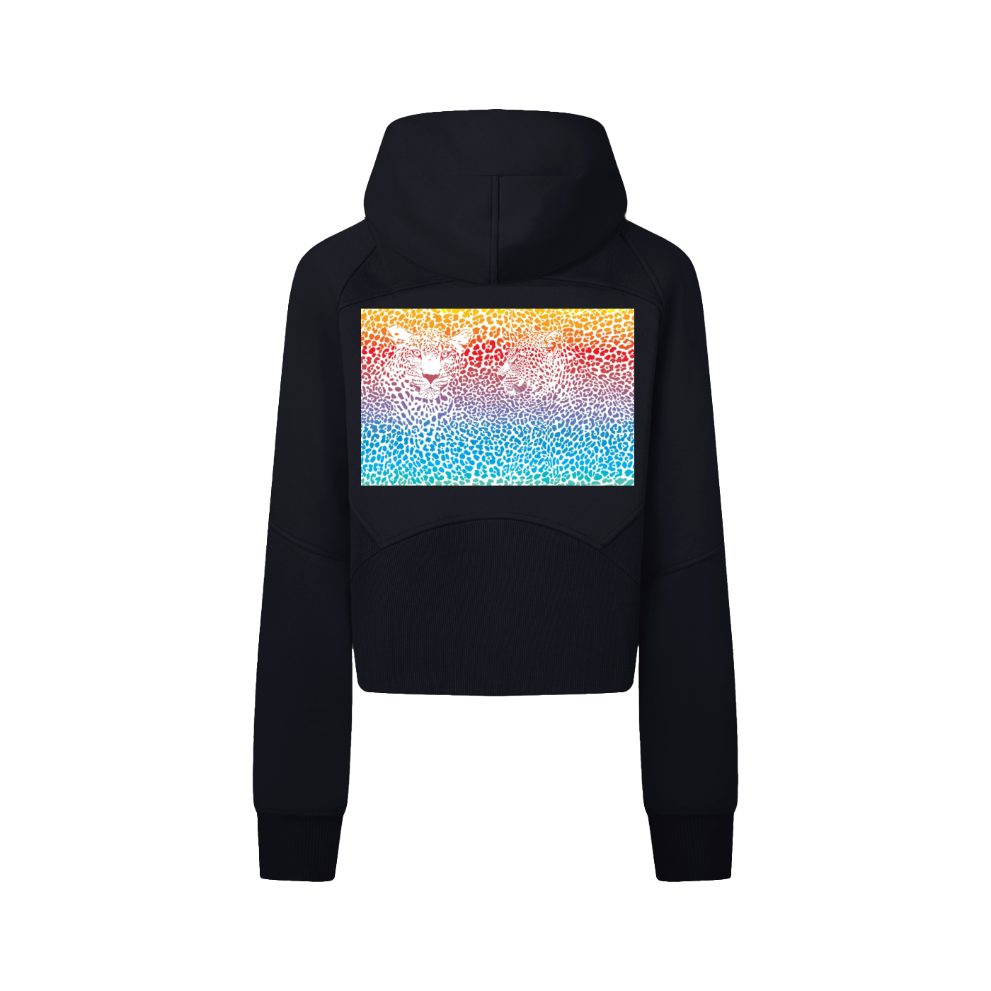 ROCKSTEADY "Leopard Aura" StreetLUXE Cropped Hoodie Full Zip