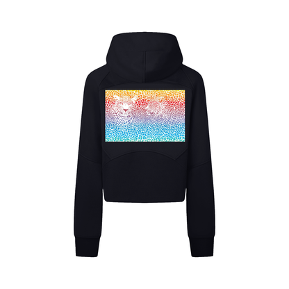 ROCKSTEADY "Leopard Aura" StreetLUXE Cropped Hoodie Full Zip