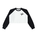 Raw-Hem Color-Block Raglan Crop Sweatshirt