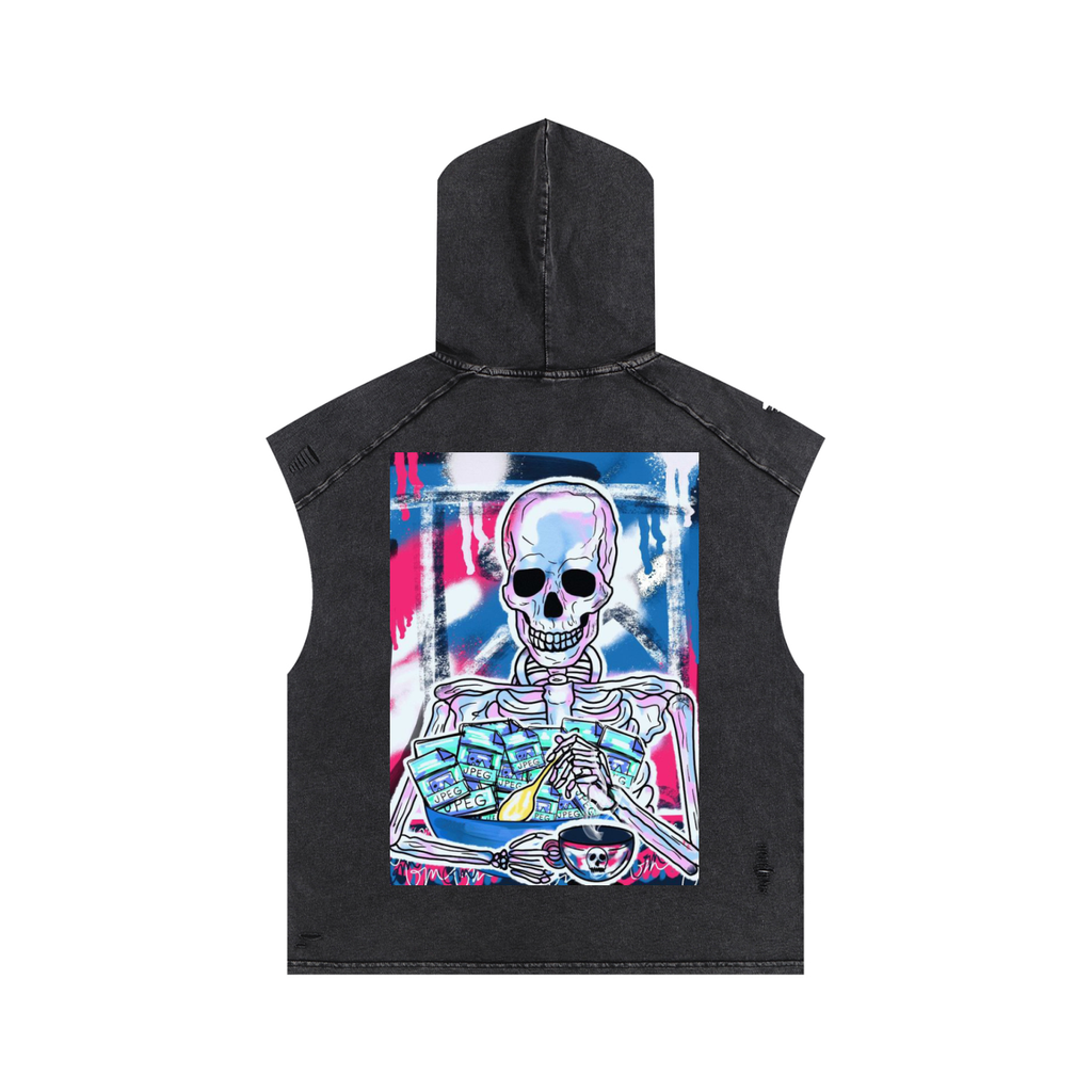Snow Washed Boxy Hooded Tank Top