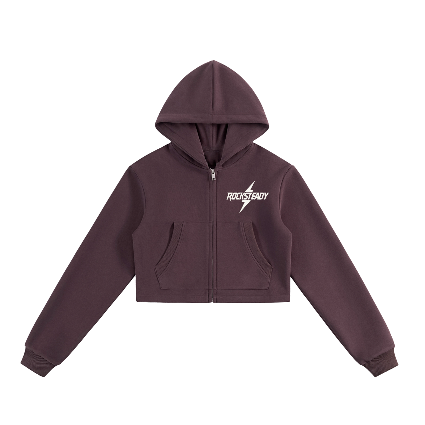 Essential Cropped Zip-Up Hoodie
