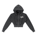 Vintage Washed Cropped Fleece Hoodie