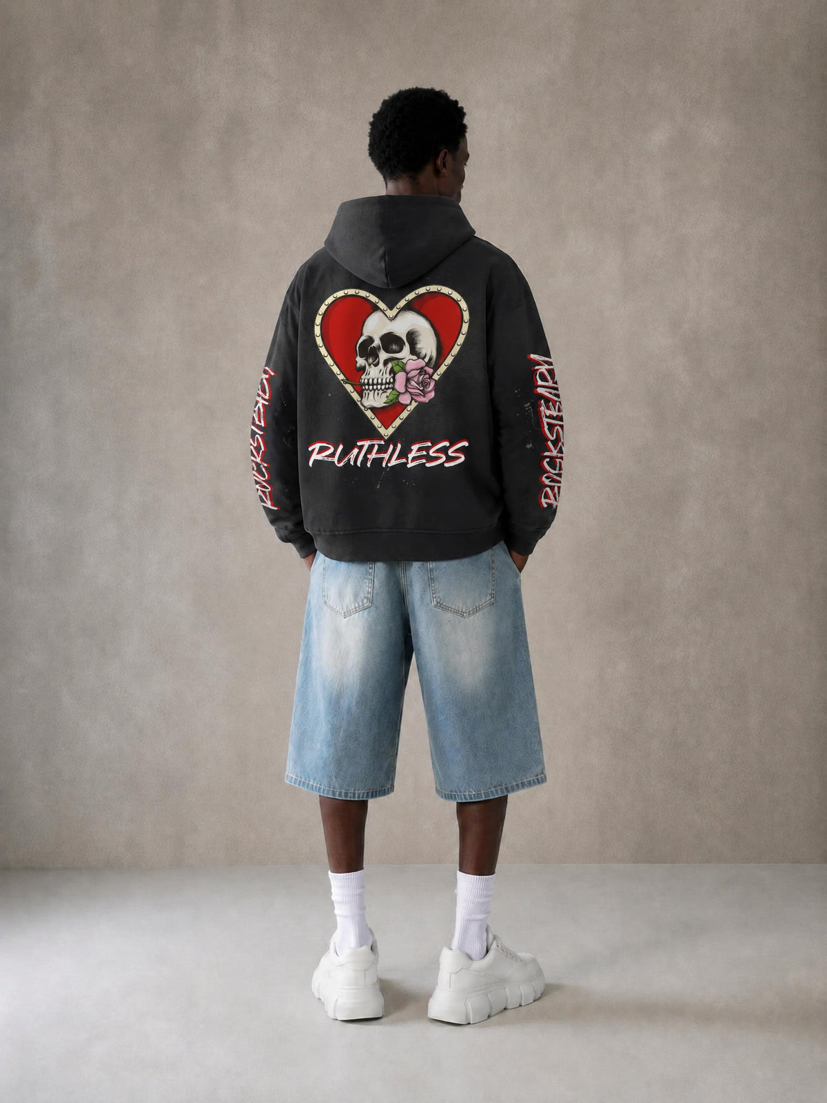 Rocksteady,Hoodie,Heavyweight,Vintage,Frayed,Custom,Graphic,Streetwear