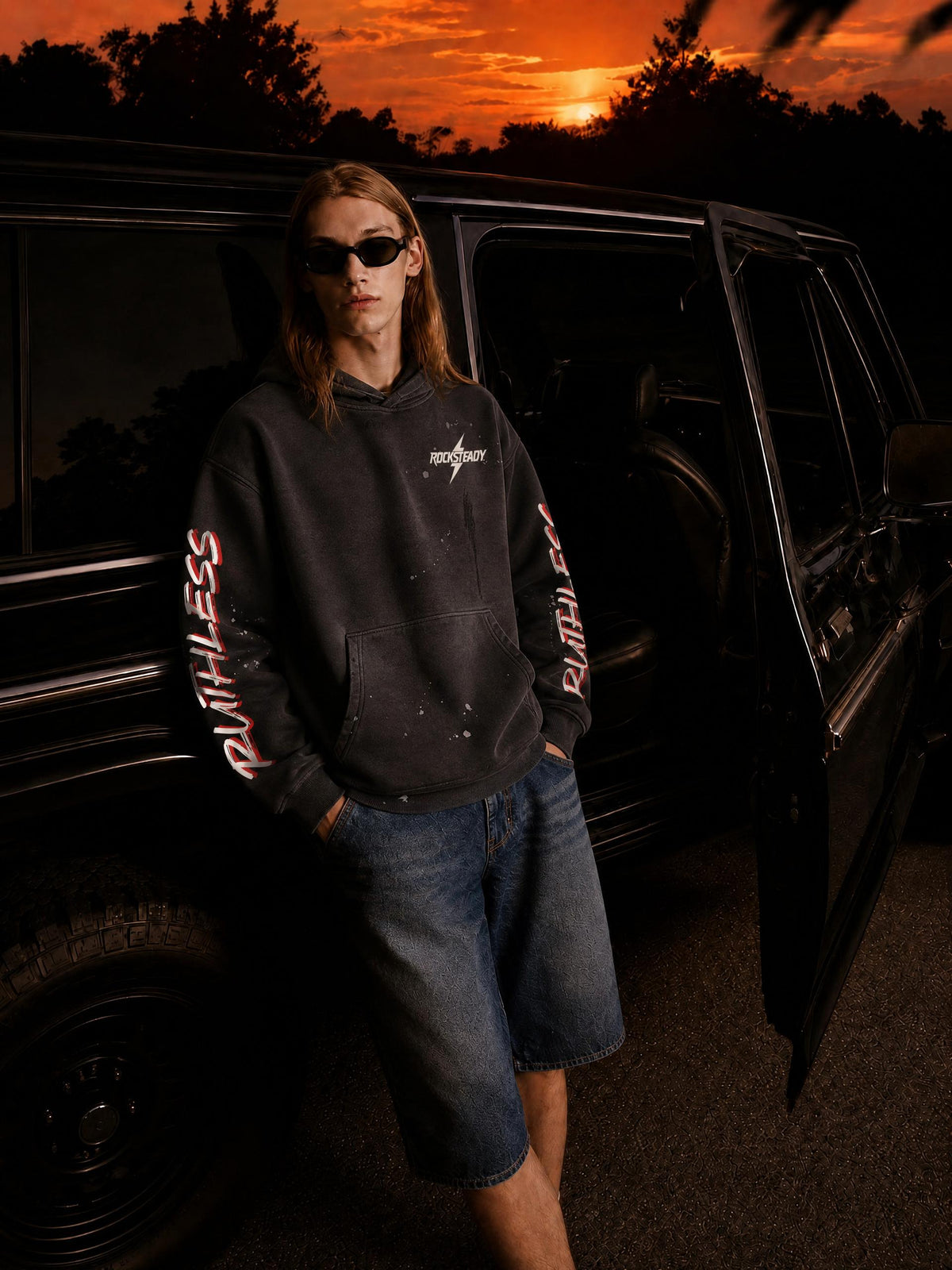 Rocksteady,Hoodie,Vintage,Frayed,Graphic,Streetwear,Heavyweight