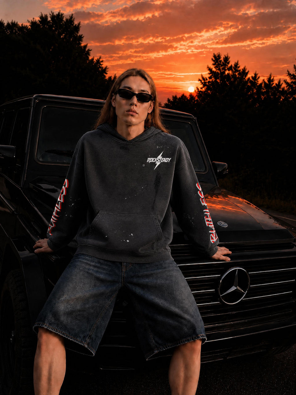 Rocksteady,Hoodie,Vintage,Frayed,Graphic,Streetwear,Heavyweight