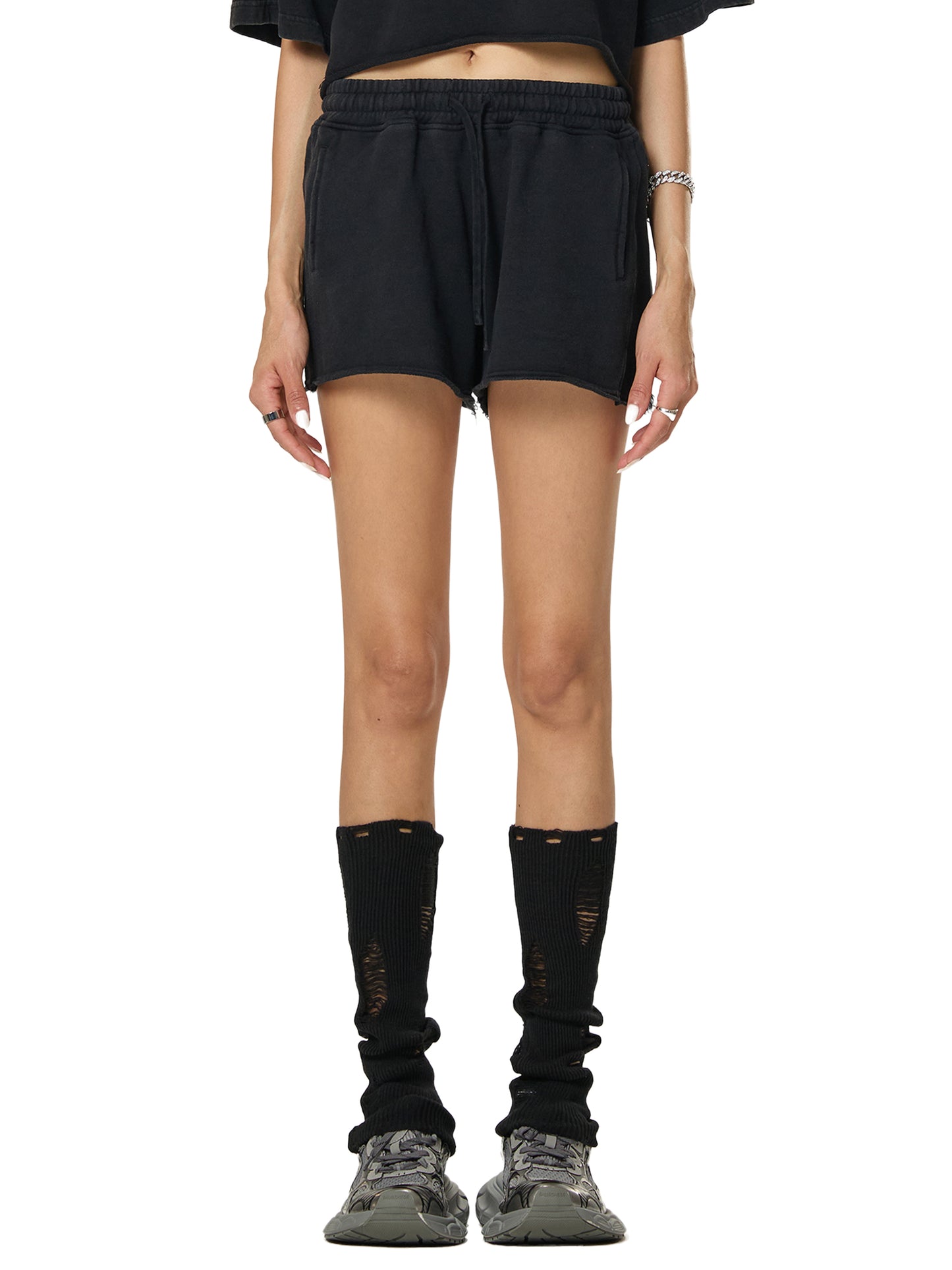 Rocksteady,StreetLUXE,womenswear,cutoff shorts,snow washed,raw edge,leopard graphic