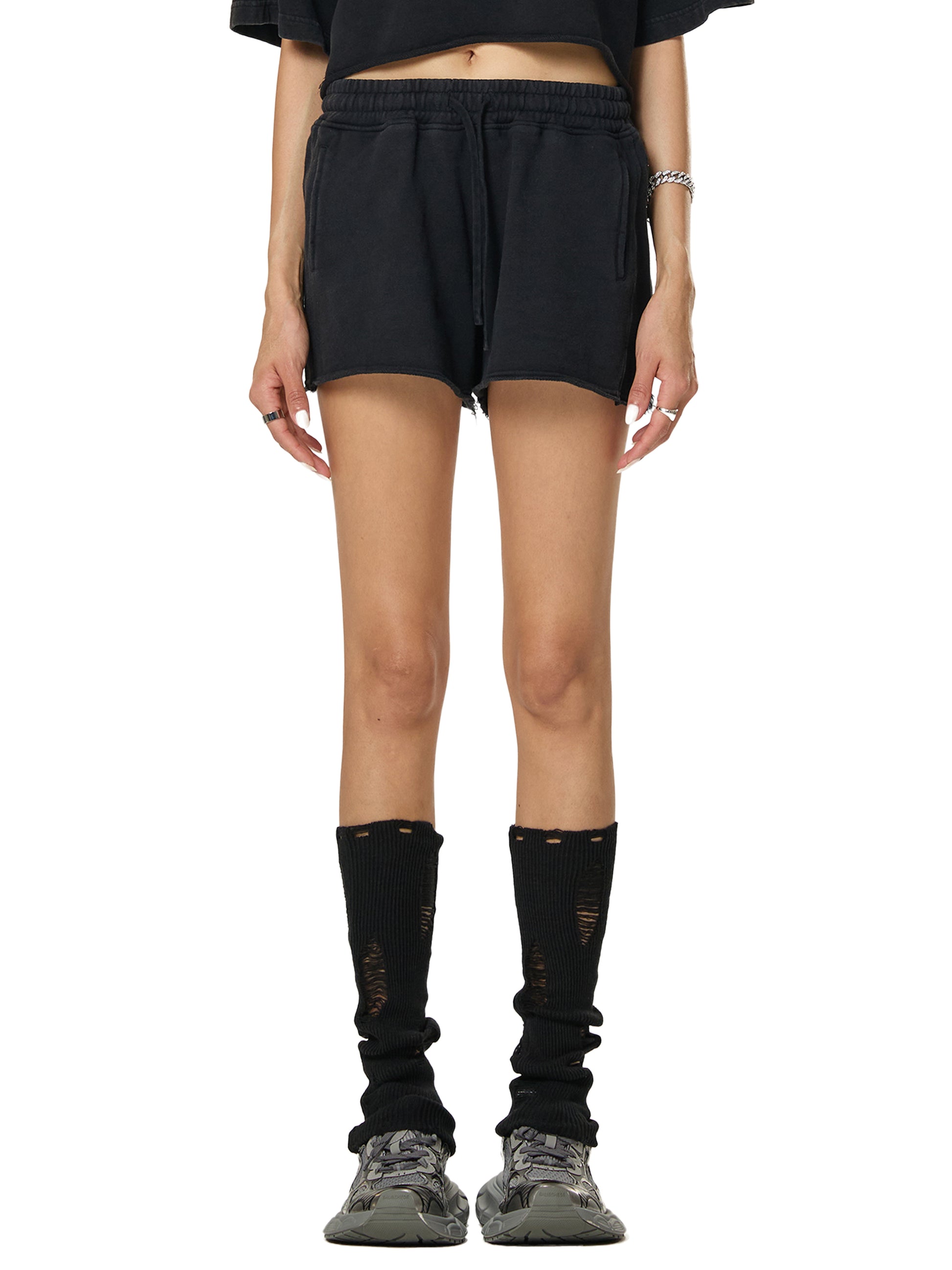 Rocksteady,StreetLUXE,womenswear,cutoff shorts,snow washed,raw edge,leopard graphic