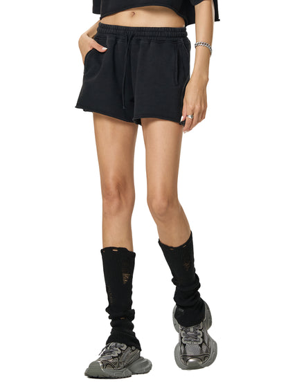 Rocksteady,StreetLUXE,womenswear,cutoff shorts,snow washed,raw edge,leopard graphic